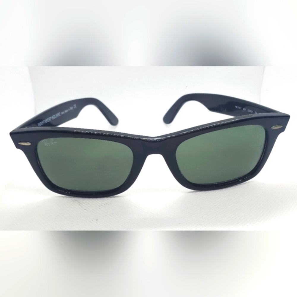 RAY-BAN Original WAYFARER classic Black Square Sunglasses- solid color- LIKE-NEW - Picture 2 of 9